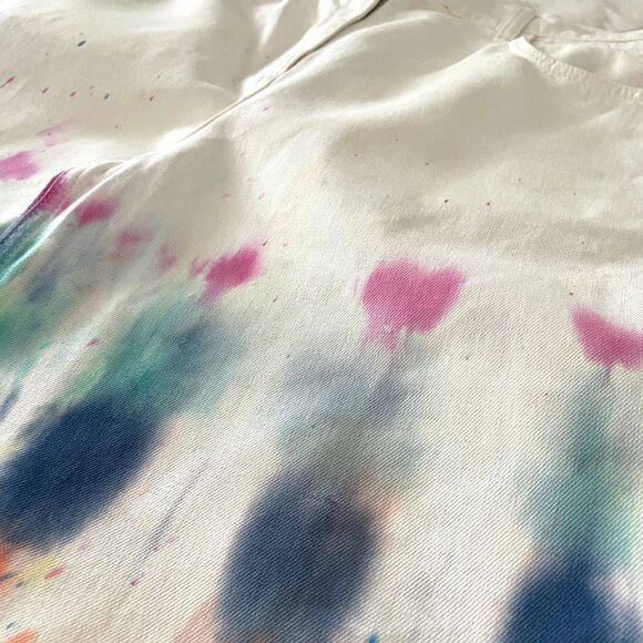 Custom Tie-Dye Free Speech Shorts – Size 8 – Upcycled Summer Denim - Picture 2 of 12